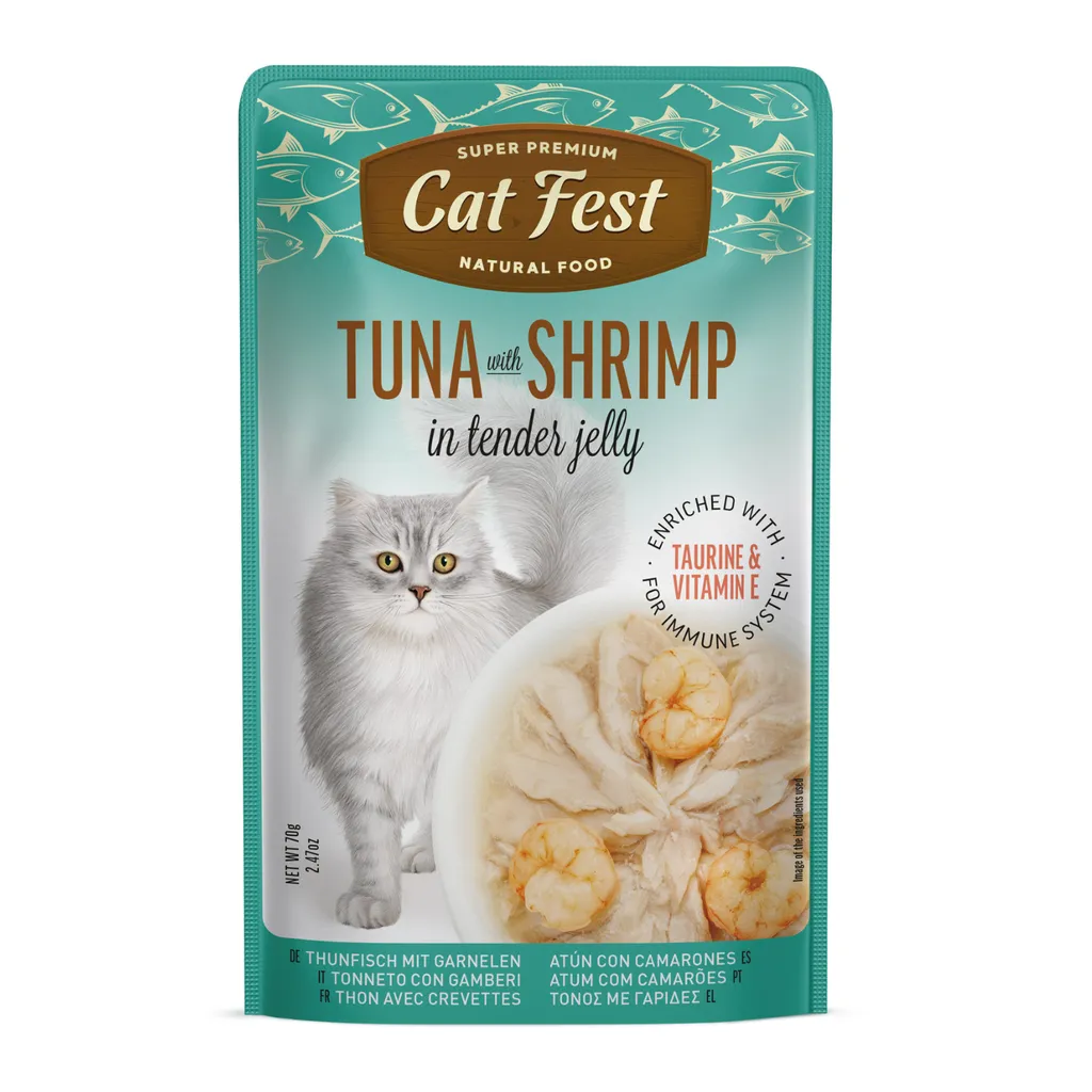 Cat Fest Tuna with Shrimp In Tender Jelly for Cats 70g