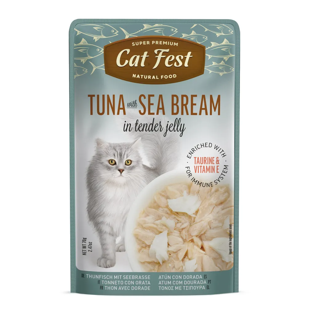 Cat Fest Tuna with Sea Bream In Tender Jelly 70g