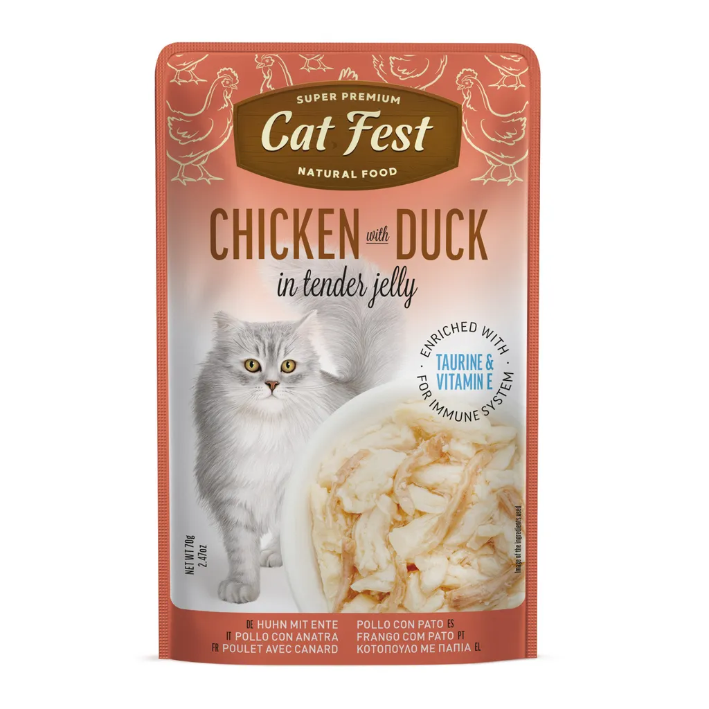 Cat Fest Chicken with Duck in Tender Jelly 70g