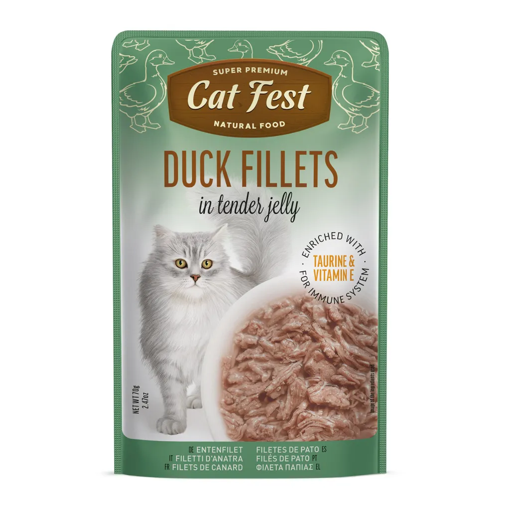 Cat Fest Duck Fillets In Tender Jelly for Cats 70g