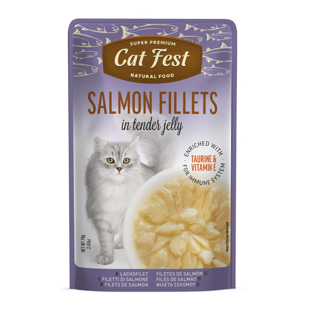 Cat Fest Salmon Fillets in Tender Jelly for Cats 70g