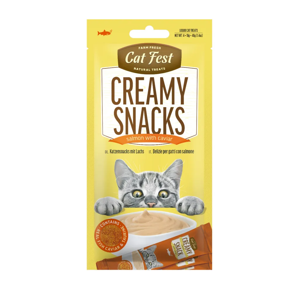 Cat Fest Creamy Snacks-Salmon with Caviar 4x10g