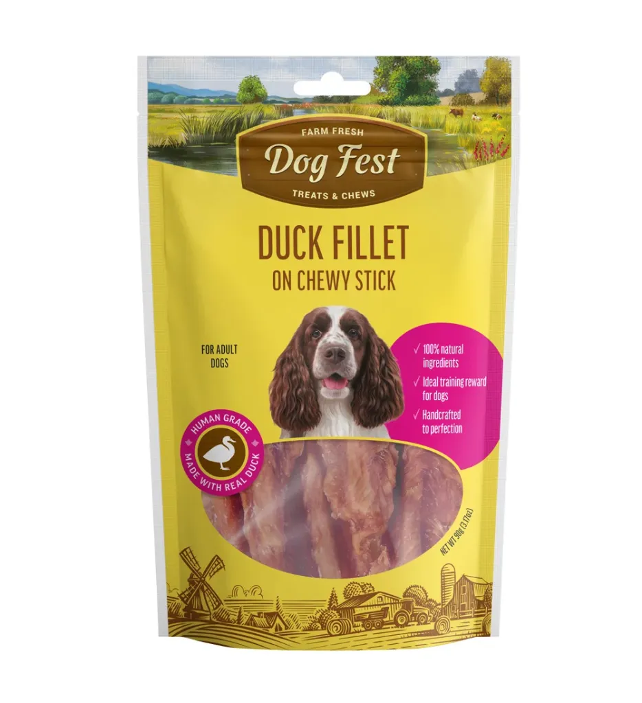 Dog Fest Duck fillet on chewy stick for adult dogs - 90g (3.17oz)