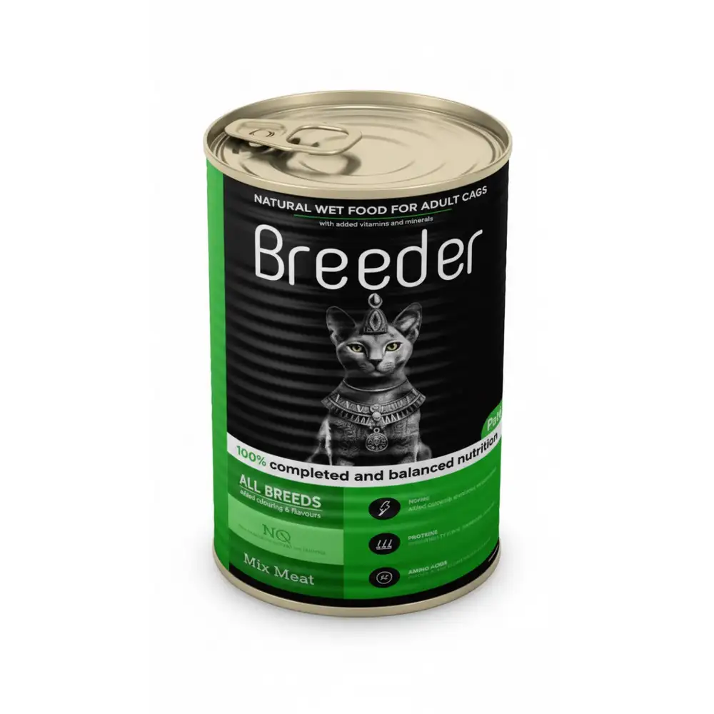 BREEDER Wet Food for Adult Cats with Meat Mix 400g
