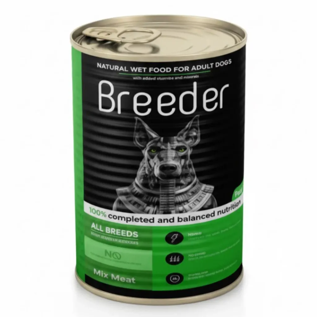 BREEDER Wet Food for Adult Dogs with Meat Mix 400g