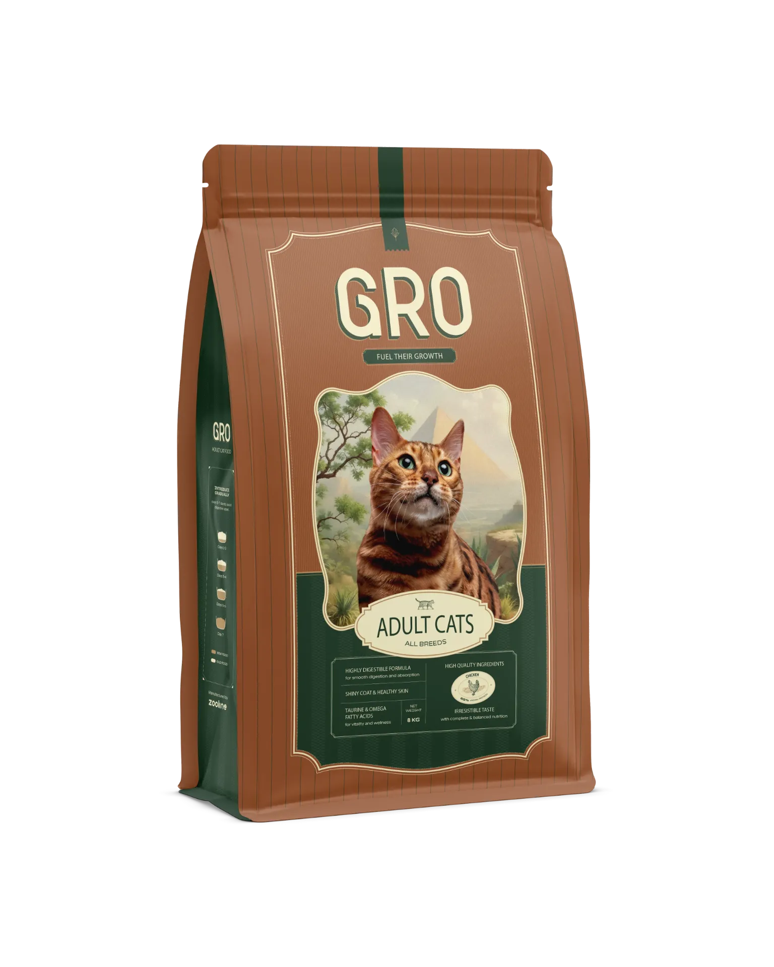 ZOOLINE GRO Dry Food for Adult Cats 8kg