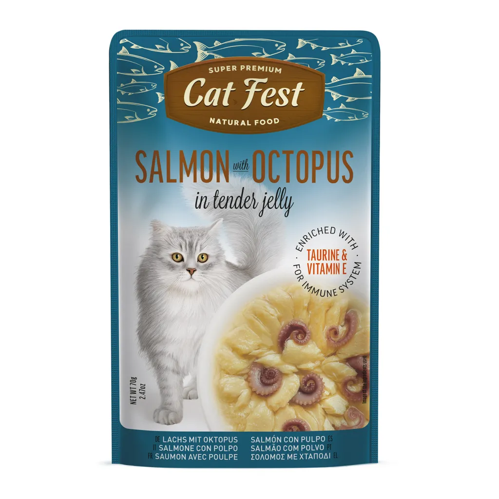 Cat Fest Salmon with Octopus in Tender Jelly for Cats 70 g