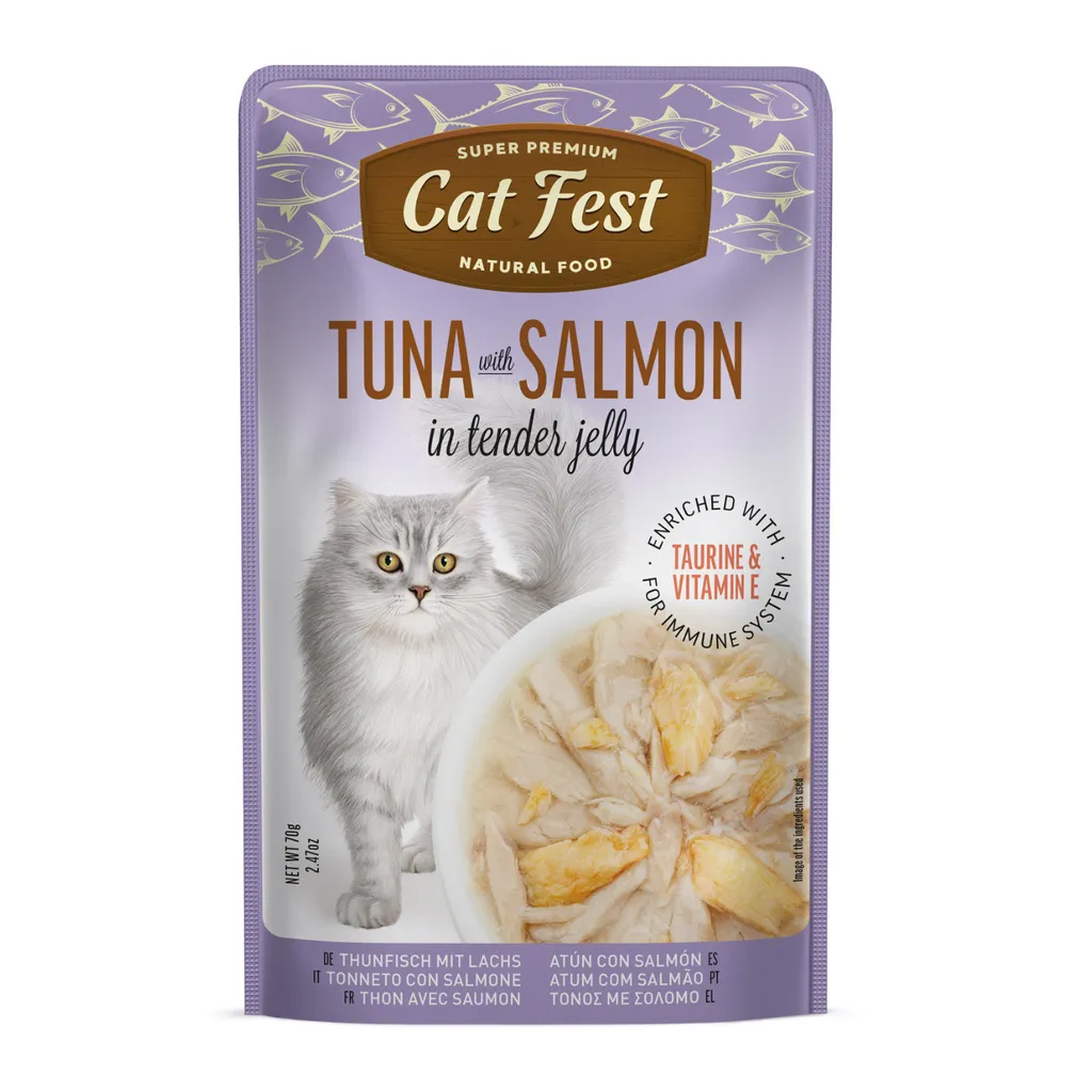 Cat Fest Tuna with Salmon in Tender Jelly for Cats 70g