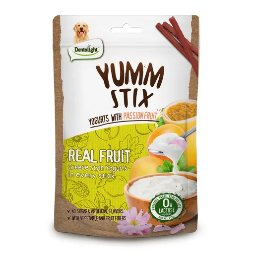 Dentalight Yumm Stix Treat for Dogs 70g Yogurts with Passion Fruit