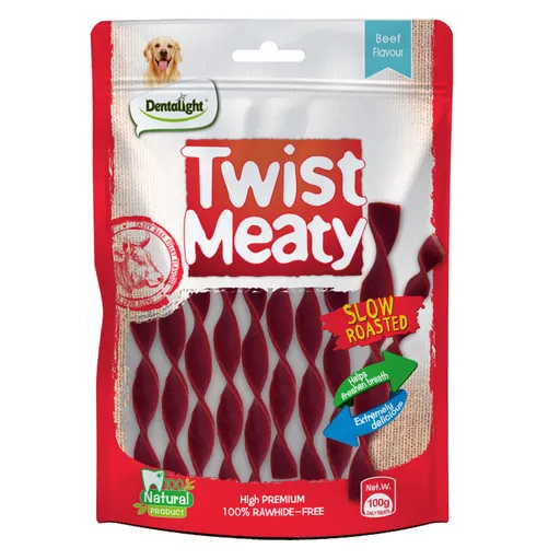Dentalight Twist Meaty 5" Snack for Dog 100g Beef