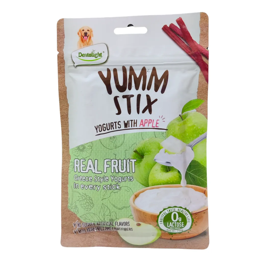 Dentalight Yumm Stix for Dogs Wet & Soft 70g Yogurts with Apple