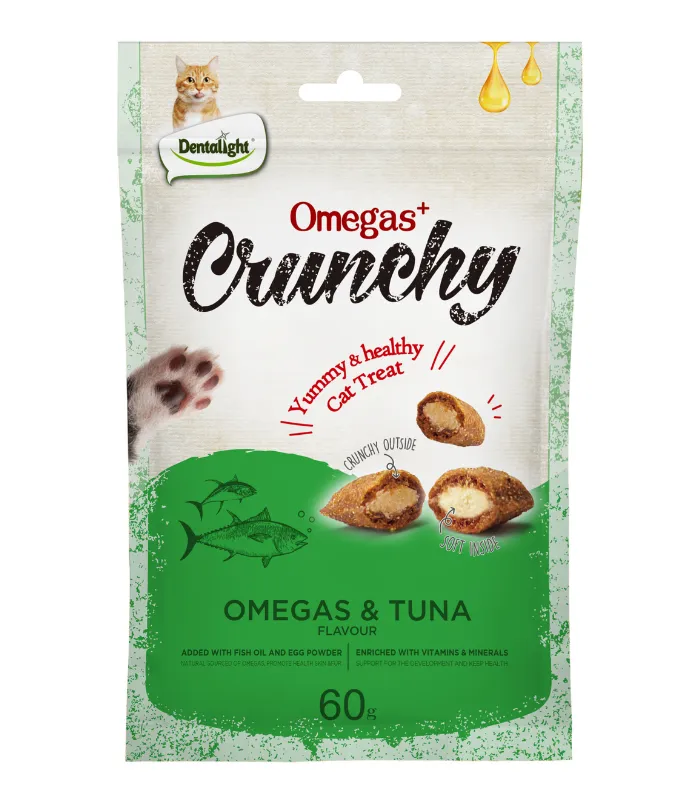 Dentalight Omegas+Crunchy Cat Treat 60g Omegas & Tuna Flavour