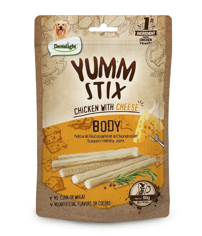 Dentalight Yumm Stix Dog Treat 50g Chicken with Cheese