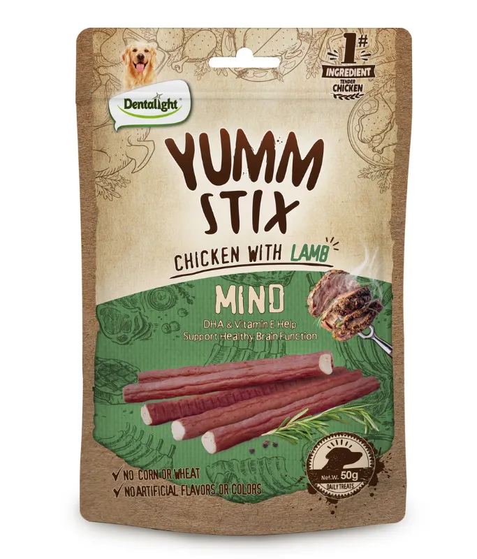Dentalight Yumm Stix Dog Treat 50g Chicken with Lamb
