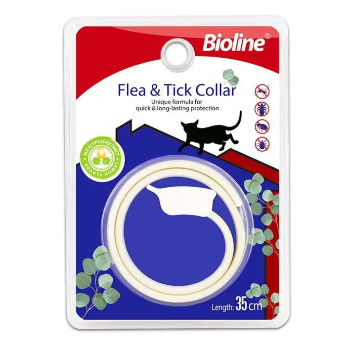 Bioline Flea and Tick Cat Collar 35cm Eucalyptus & Lemon Flavor