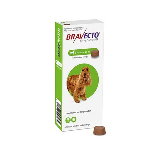 MSD Bravecto 500 mg 10-20 kg 1 Tablet