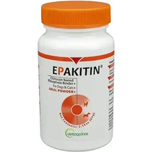 VETOQUINOL | EPAKITIN | 60 gm(2.16 oz) oral powder chitosan-based phosphate binder for dogs & cats