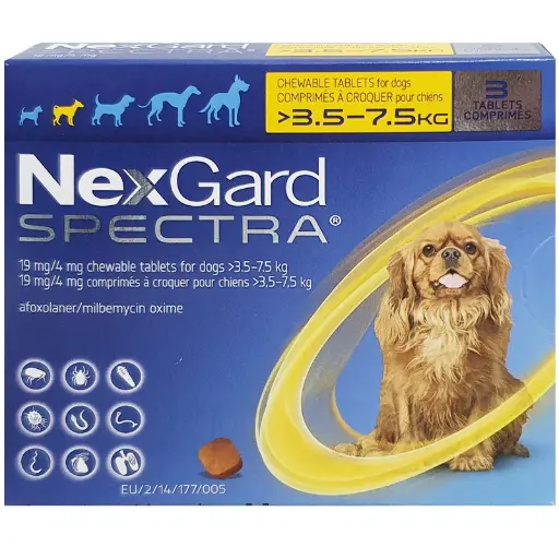 Boehringer Ingelheim | NEXGARD SPECTRA 3.5 - 7.5 kg | 3 tablets
