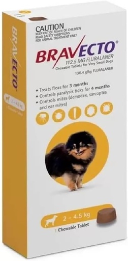 MSD Bravecto 112.5 mg 2-4.5 kg 1 Tablet