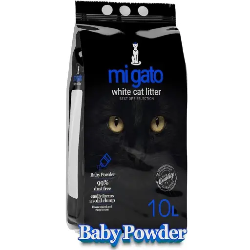 MI GATO | WHITE CAT LITTER - Baby Powder | 10 L