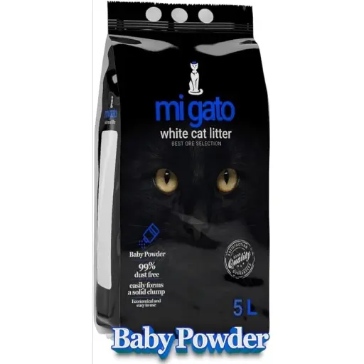 MI GATO | WHITE CAT LITTER - Baby Powder | 5 L
