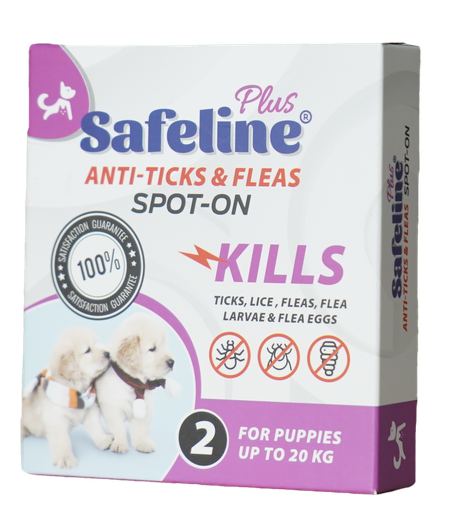 ELITE Safeline Anti-Fleas & Ticks Spot-On Puppy (2) 4 Ampoules