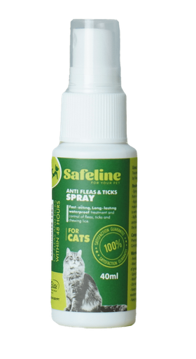 ELITE | SAFELINE ANTI-FLEAS & TICKS SPRAY - Cat | 40 ml