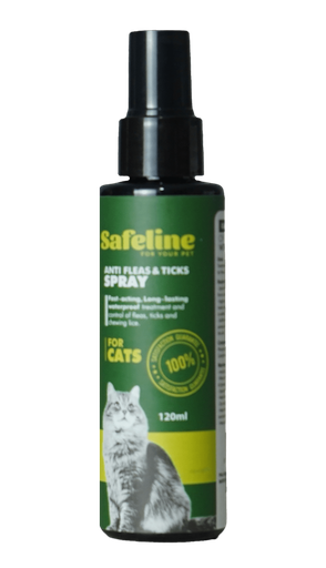 ELITE | SAFELINE ANTI-FLEAS & TICKS SPRAY - Cat | 120 ml