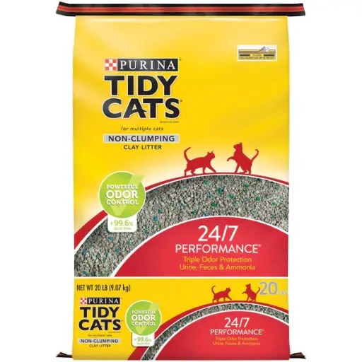 PURINA | TIDY CATS NON-CLUMPING CLAY LITTER - 24/7 PERFORMANCE | 9.07 kg