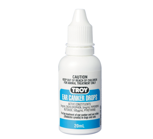 TROY Ear Canker Ear Mites Drops For Dog & Cat 20 ml