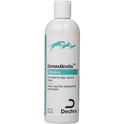 DECHRA | Dermabenss Shampoo | 355 ml (12 oz) for dogs cats and horses gentle soap-free antiseborrheic antimicrobial 