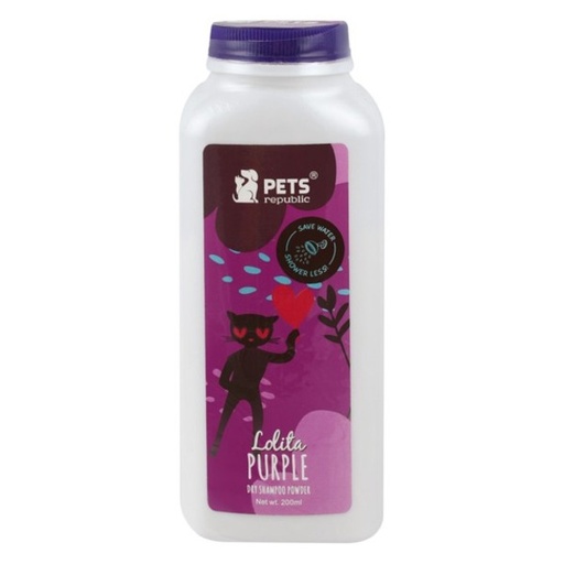 PETS REPUBLIC | DRY SHAMPOO POWDER - Lolita Purple | 200 gm