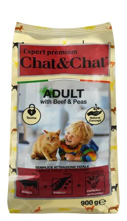 CHAT & CHAT | ADULT CAT - with beef & peas | 900 gm