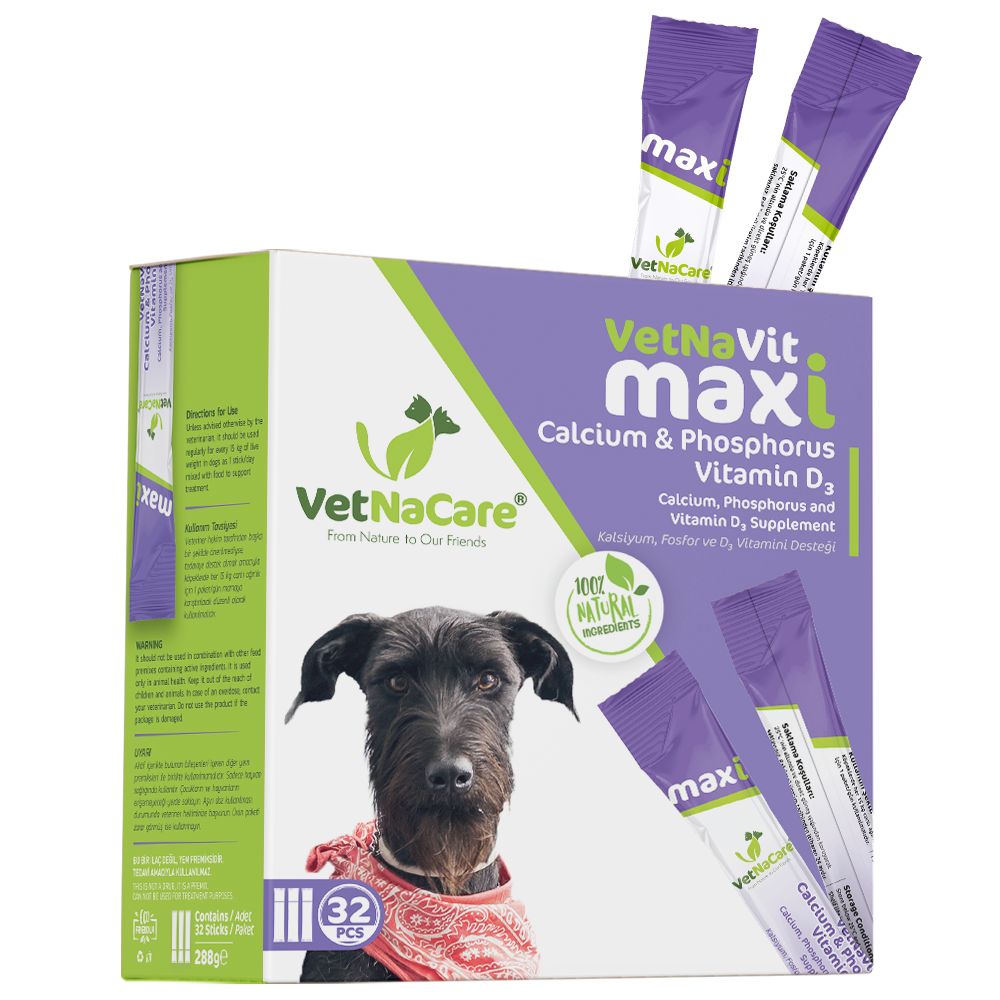 VETNACARE | VetNaVit CALCIUM MAXI, PHOSPHORUS & VIT D3 | 32 sachets
