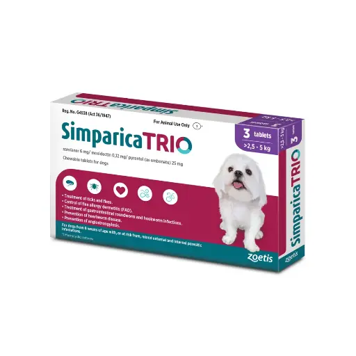 ZOETIS | SIMPARICA TRIO 2.5-5 kg | 1 tablets 