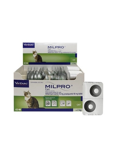 VIRBAC | MILPRO Cat | 16mg/40mg (>2 kg) | 2 tablets