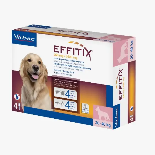 VIRBAC Effitix Spot-on For Dogs 20-40 kg 4 Ampoules