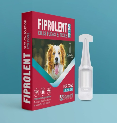 COVALENT | Fiprolent Anti Ticks & Fleas - Dogs | 5 Ampoules