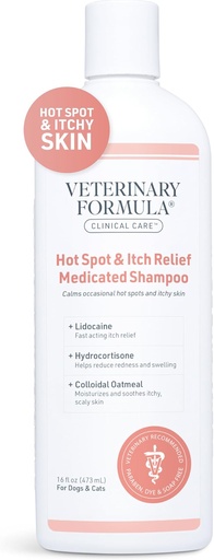 VETERINARY FORMULA Clinical Care Hot Spot & Itch Relief Medicated Shampoo for Dogs and Cats 473 ML