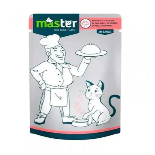 MASTER | Adult Cat Wet Food - VEAL | 80 G	