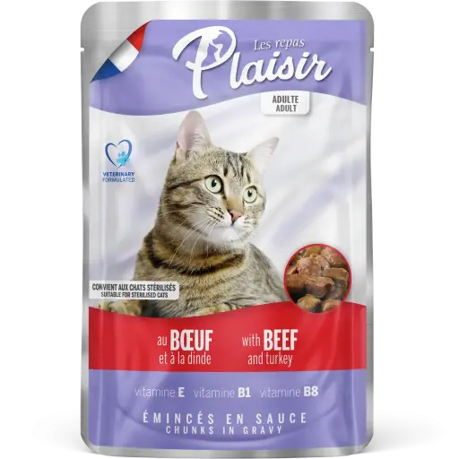 Plaisir | Adult Cat Food - Beef | 85 Gm