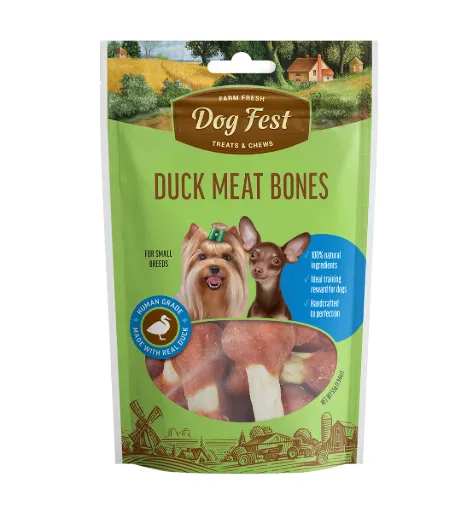 Dog Fest Duck Meat Bones For Mini Dogs 55g - 1.94oz